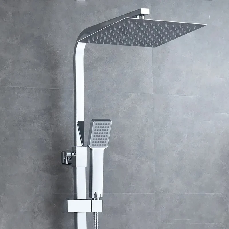 Colonne de douche thermostatique salle de bain kit carré chromé AICA