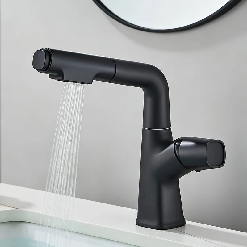Mitigeur de lavabo compact à bec extractible et rotatif