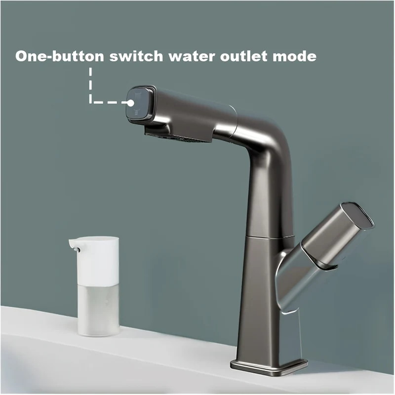Mitigeur de lavabo compact à bec extractible et rotatif