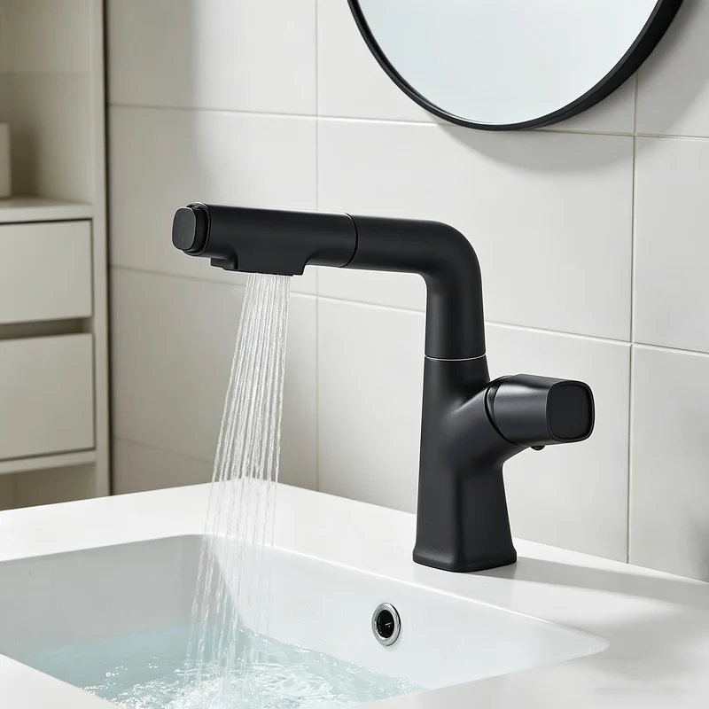 Mitigeur de lavabo compact à bec extractible et rotatif