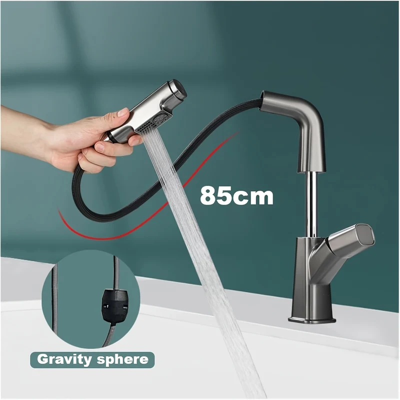 Mitigeur de lavabo compact à bec extractible et rotatif