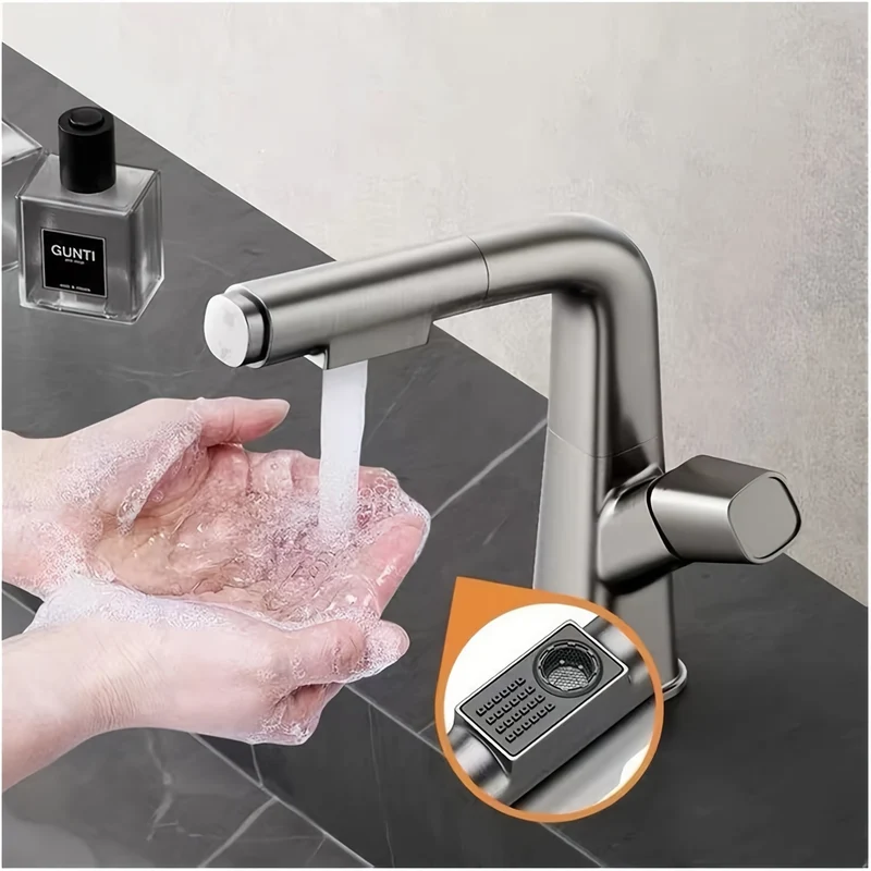 Mitigeur de lavabo compact à bec extractible et rotatif