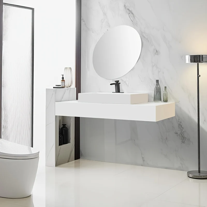 Mitigeur de lavabo cascade carré chromé ou noir mat