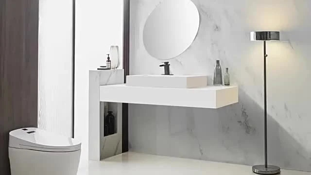 Mitigeur de lavabo cascade carré chromé ou noir mat
