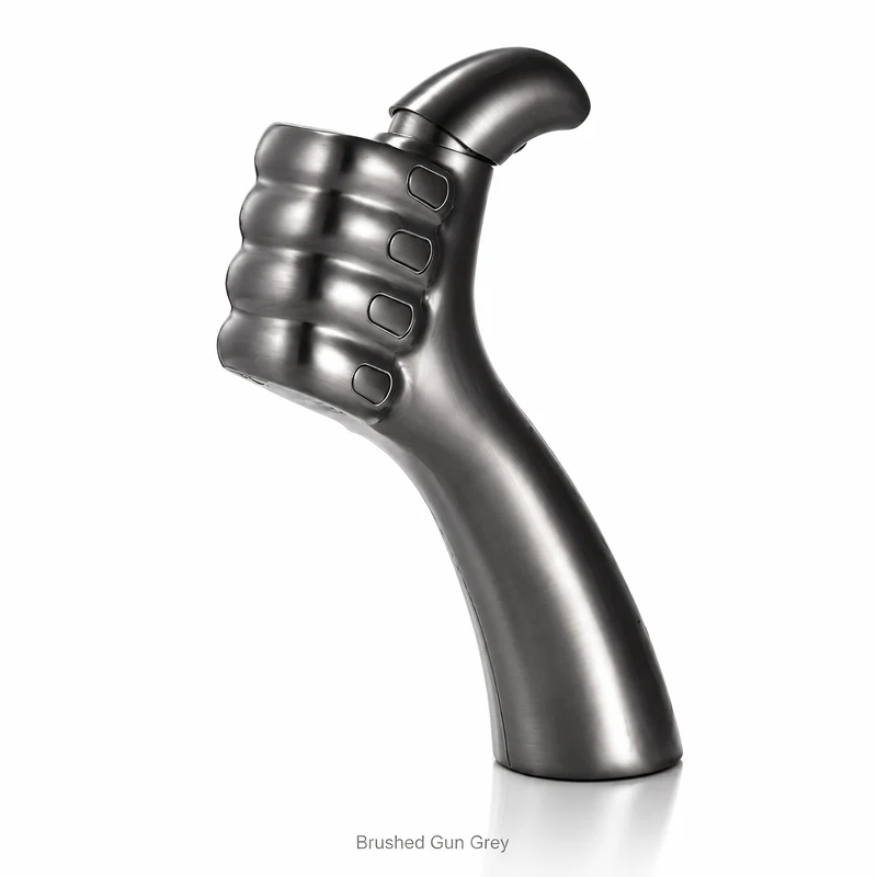 Mitigeur de lavabo design en forme de poing, gris anthracite