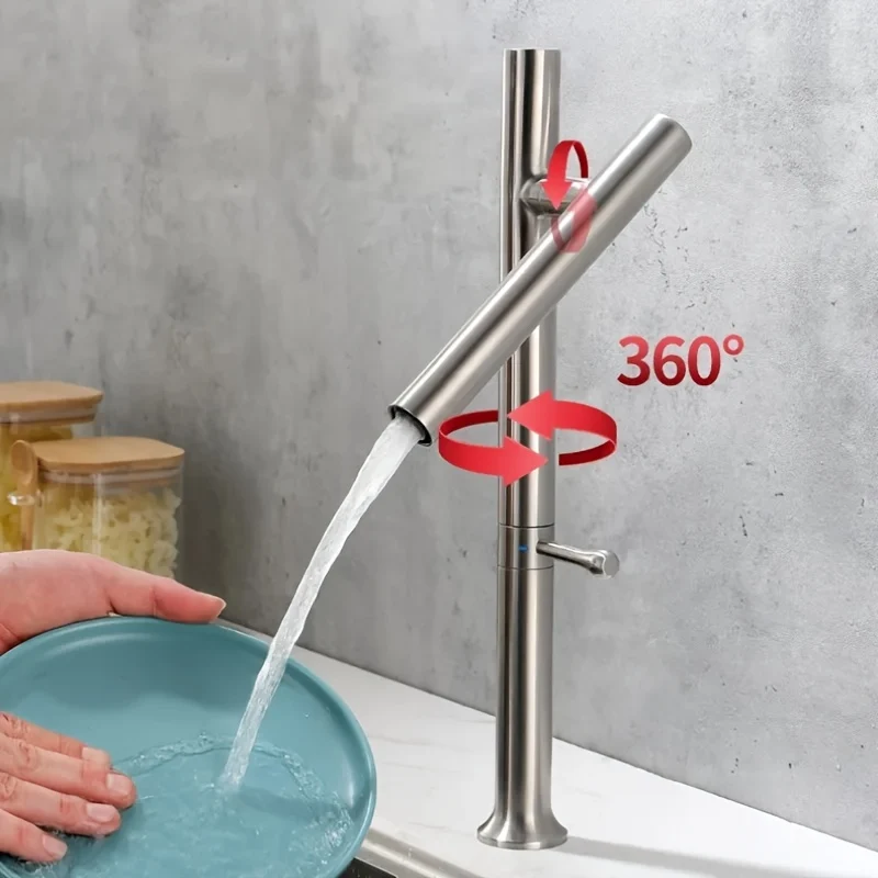 Mitigeur de lavabo haut au bec fin pivotant 360°