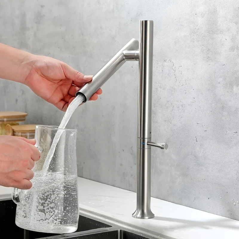Mitigeur de lavabo haut au bec fin pivotant 360°