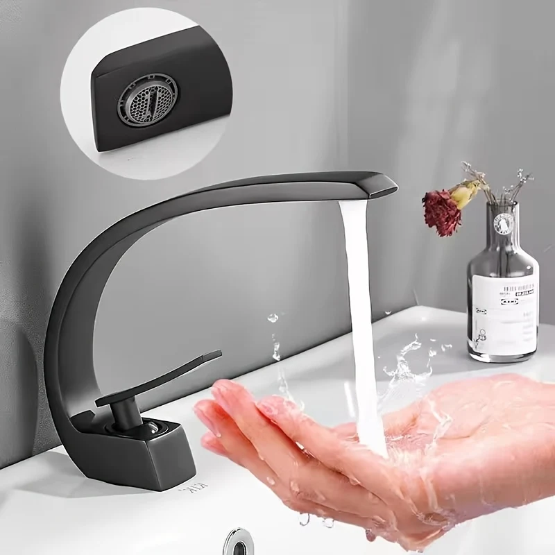 Mitigeur de lavabo en arc design monotrou