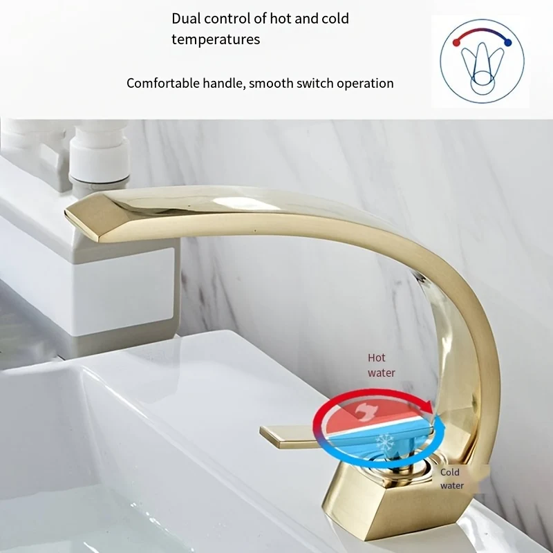 Mitigeur de lavabo en arc design monotrou