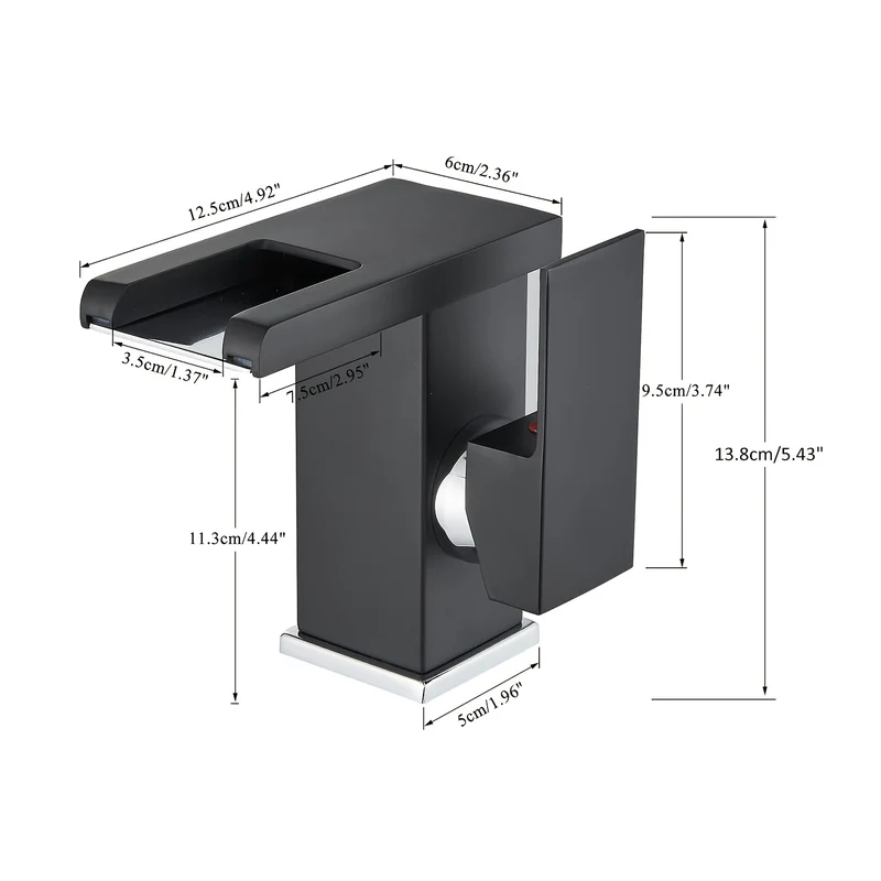 Mitigeur de lavabo cascade à LED qui change avec la température