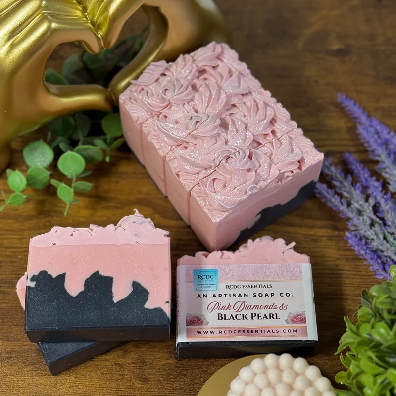 Pink Diamonds & Black Pearl ~ Natural Handmade Cold Process Soap