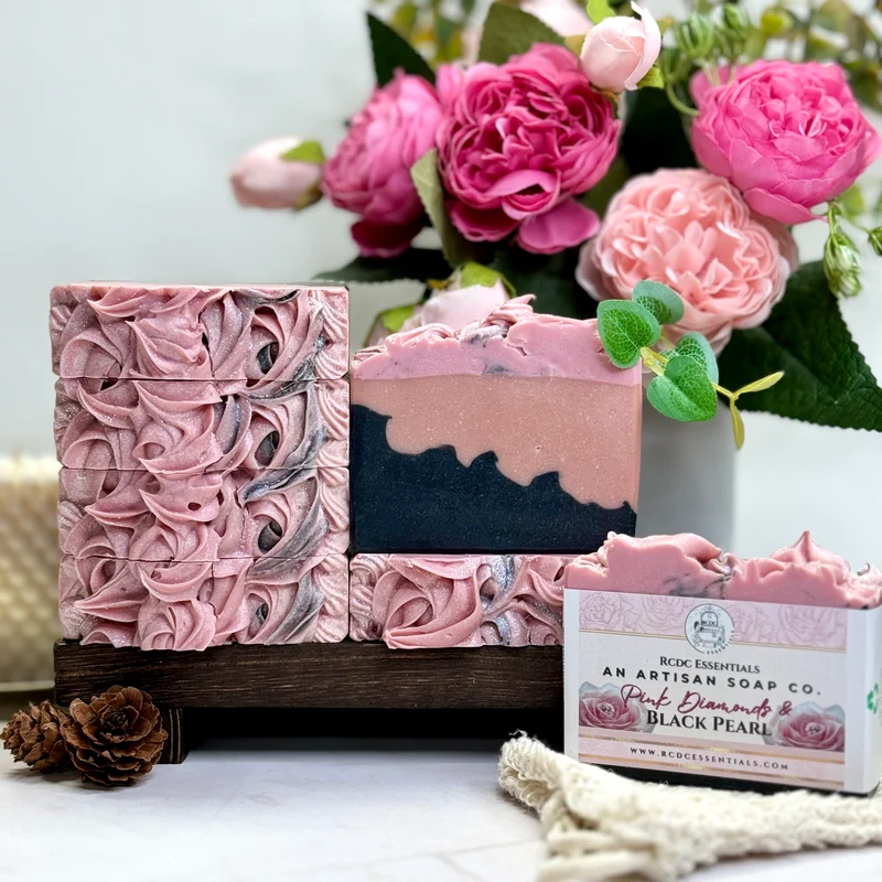 Pink Diamonds & Black Pearl ~ Natural Handmade Cold Process Soap