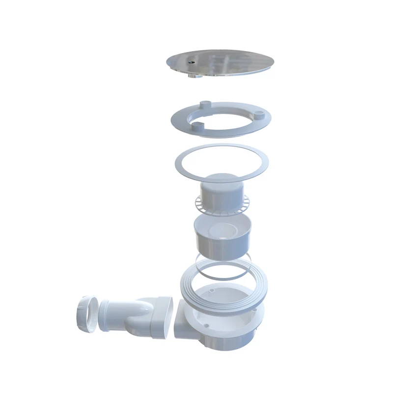 Bonde Siphon extra-plat avec tuyau flexible - Diamètre 90 mm - siphon de douche - Installation facile et gain de place