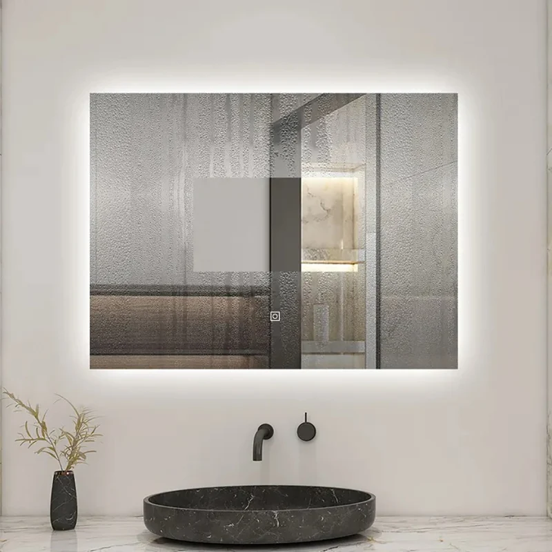 AICA LED Miroir lumineux | anti-buée + dimmable + mémoire miroir salle de bain