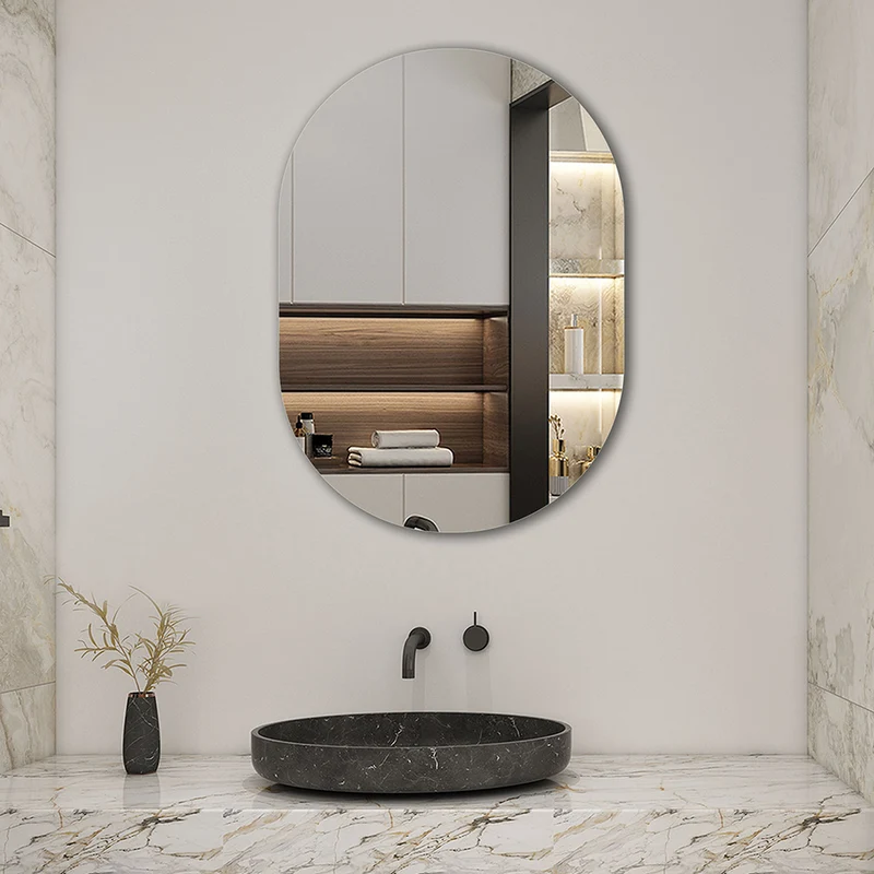 AICA Miroir non lumineux ovale, Mural Miroir salle de bain