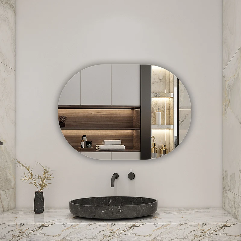 AICA Miroir non lumineux ovale, Mural Miroir salle de bain