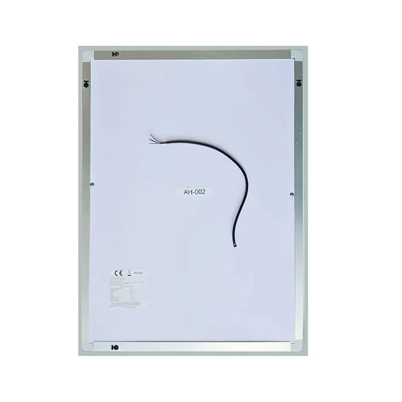 AICA Miroir lumineux 80 x 60cm anti-buée +dimmable + mémoire, miroir de salle de bain avec 2 Interrupteurs Tactiles