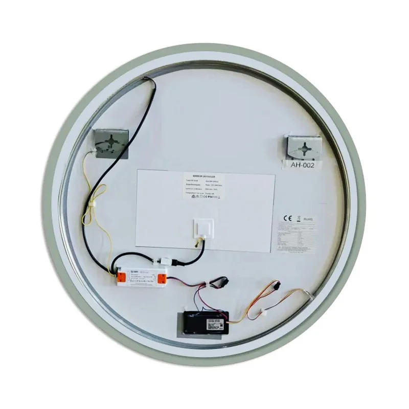 AICA Miroir LED rond 80 cm : 3 niveaux de luminosité, tactile, anti-buée et mémoire des réglages