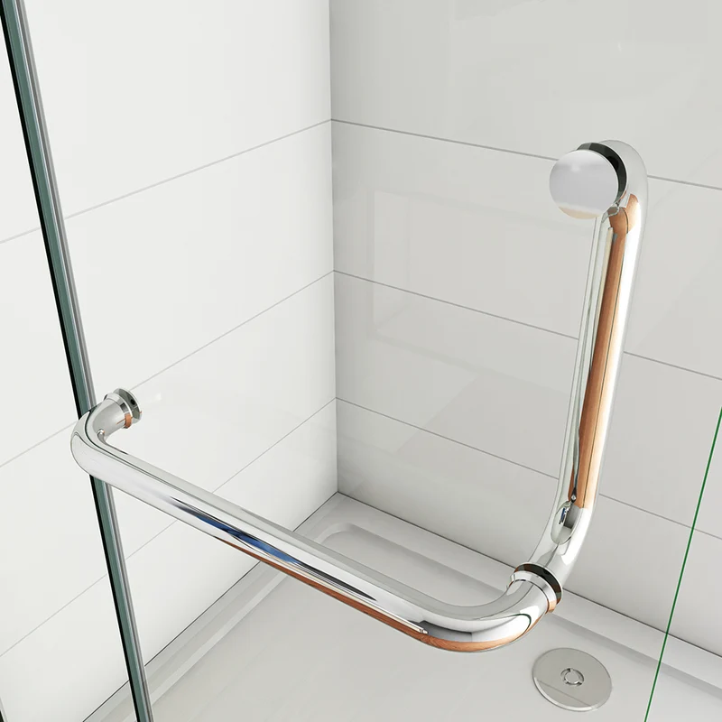 AICA Paroi de Douche Pivotante en Verre Anticalcaire - Hauteur 190cm avec Porte-Serviette Intégré