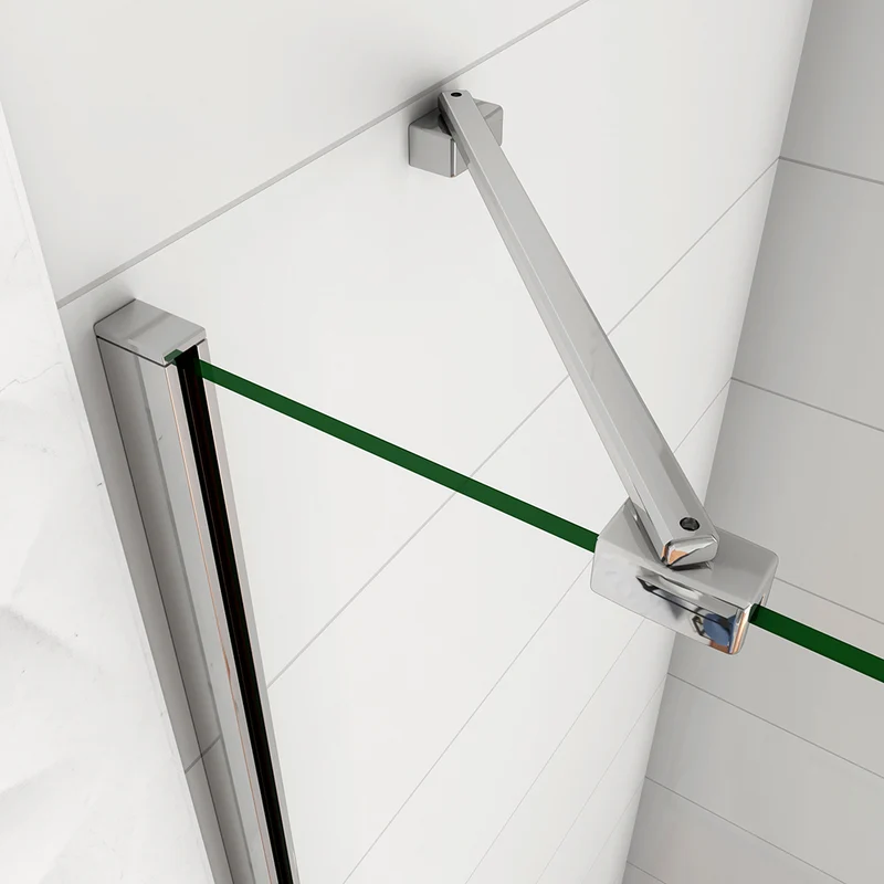 AICA Paroi de Douche Pivotante en Verre Anticalcaire - Hauteur 190cm avec Porte-Serviette Intégré