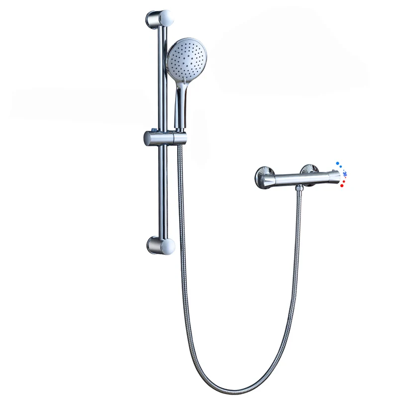 AICA Colonne de douche chromée, ensemble de douche en acier inoxydable avec pomme de douche