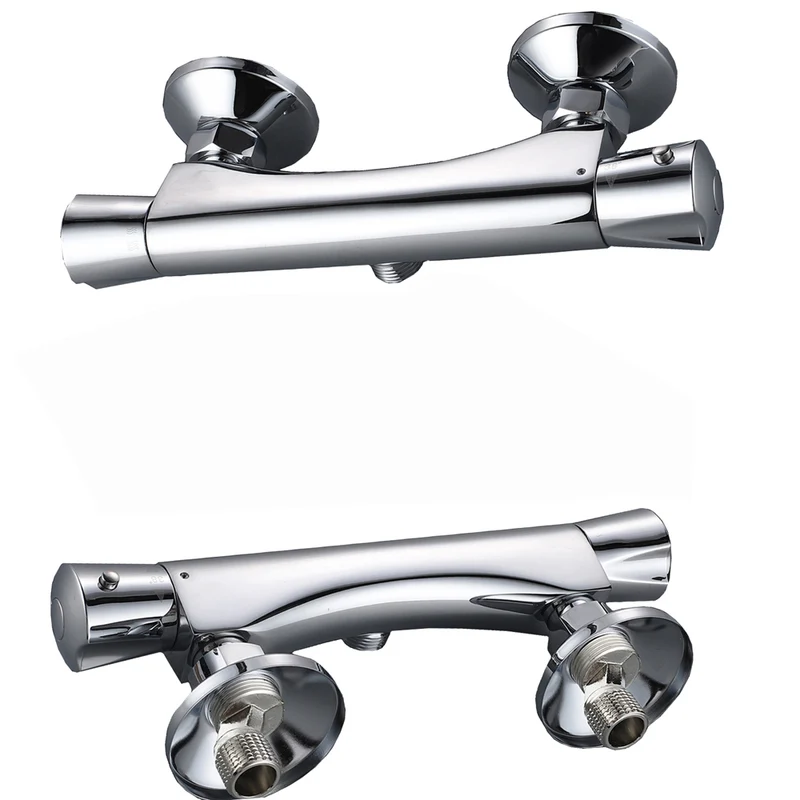 AICA Colonne de douche chromée, ensemble de douche en acier inoxydable avec pomme de douche
