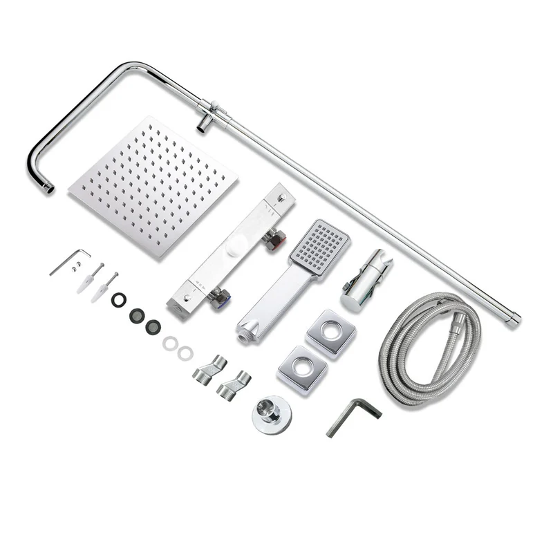 AICA Colonne de Douche, Colonne de Douche Chrome pour , Colonne de Douche avec Mitigeur, Ensemble de Douche Réglable en Hauteur