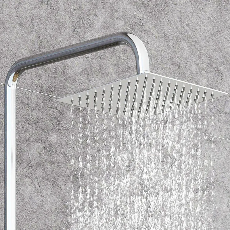 AICA Colonne de Douche, Colonne de Douche Chrome pour , Colonne de Douche avec Mitigeur, Ensemble de Douche Réglable en Hauteur