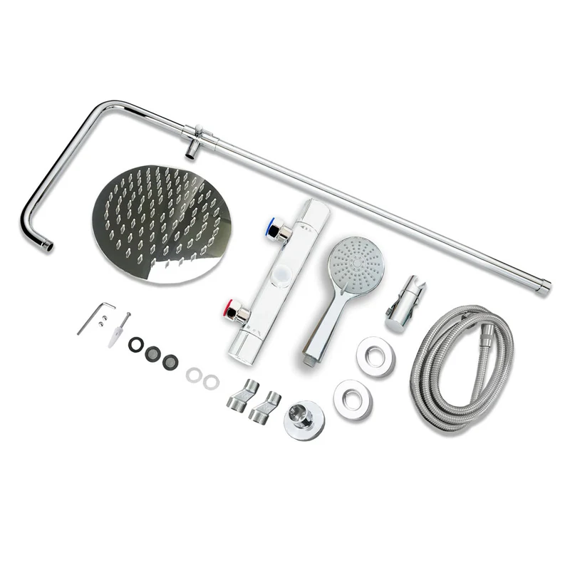 AICA Colonne de douche cascade thermostatique avec douchette et douche de tête, set de douche réglable en acier inoxydable