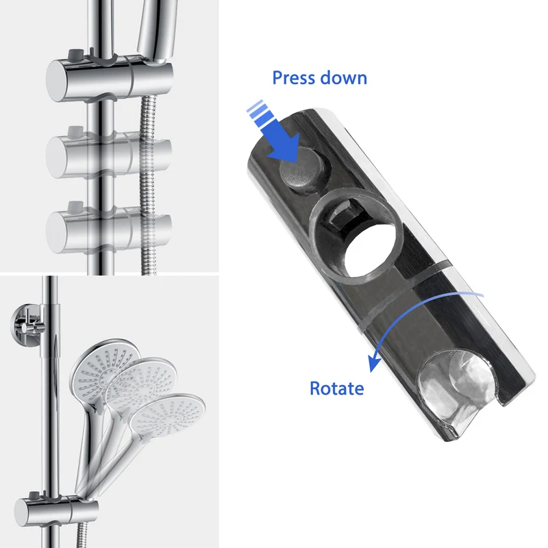AICA Colonne de Douche Thermostatique Réglable Hauteur,Tête Douche Pommeau à Main 3 Jets