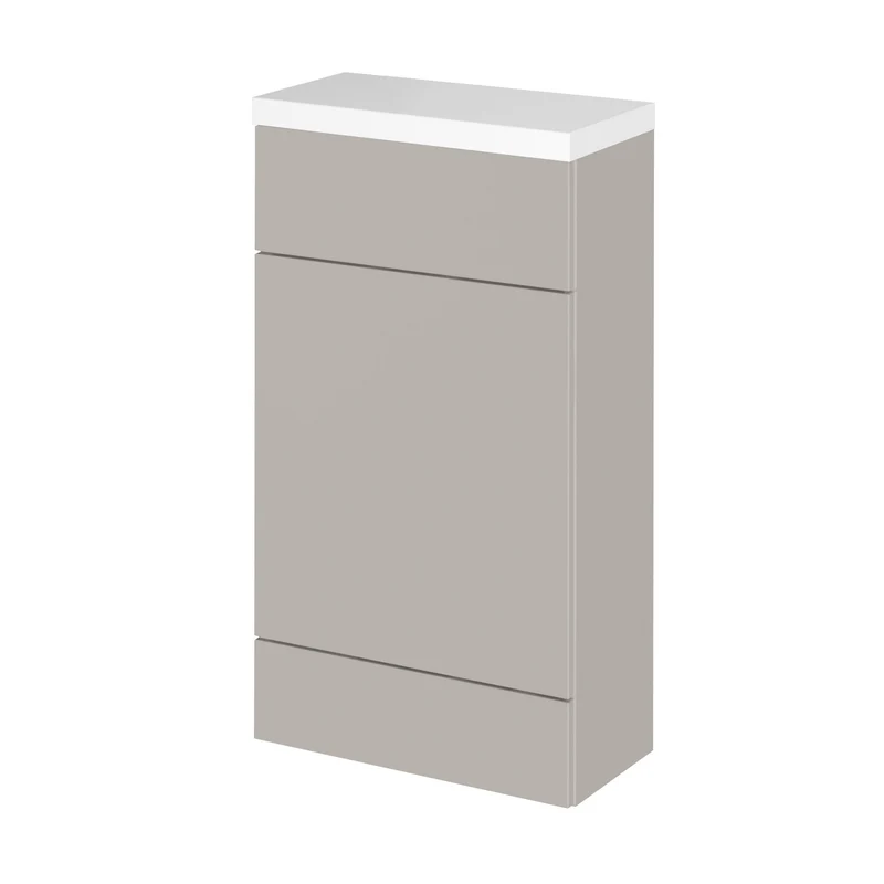 Fusion 500mm Slimline Floor Standing WC Unit With Polymarble Top - Pebble Grey Matt