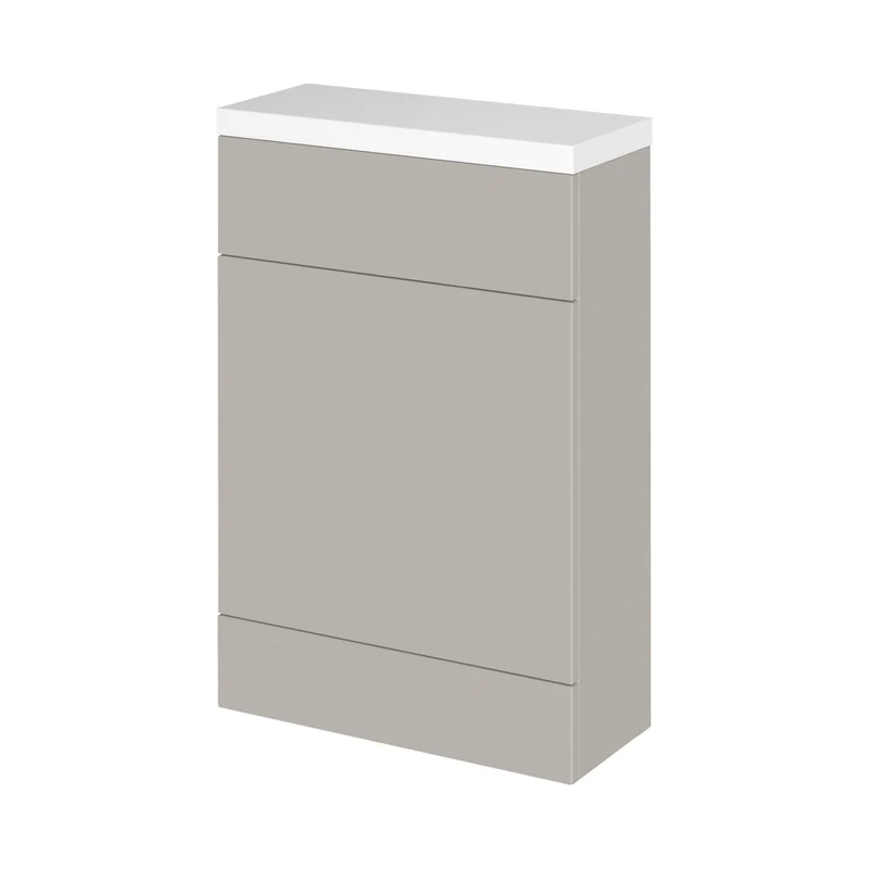Fusion 600mm Slimline Floor Standing WC Unit With Polymarble Top - Pebble Grey Matt