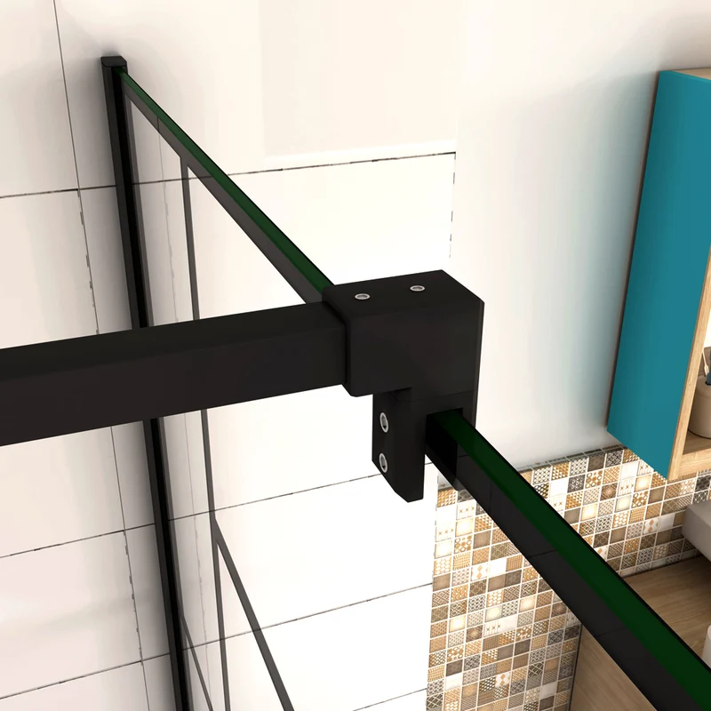 AICA paroi de douche 90-120 x200cm modèle WBPR avec une barre de fixation carrée 90cm