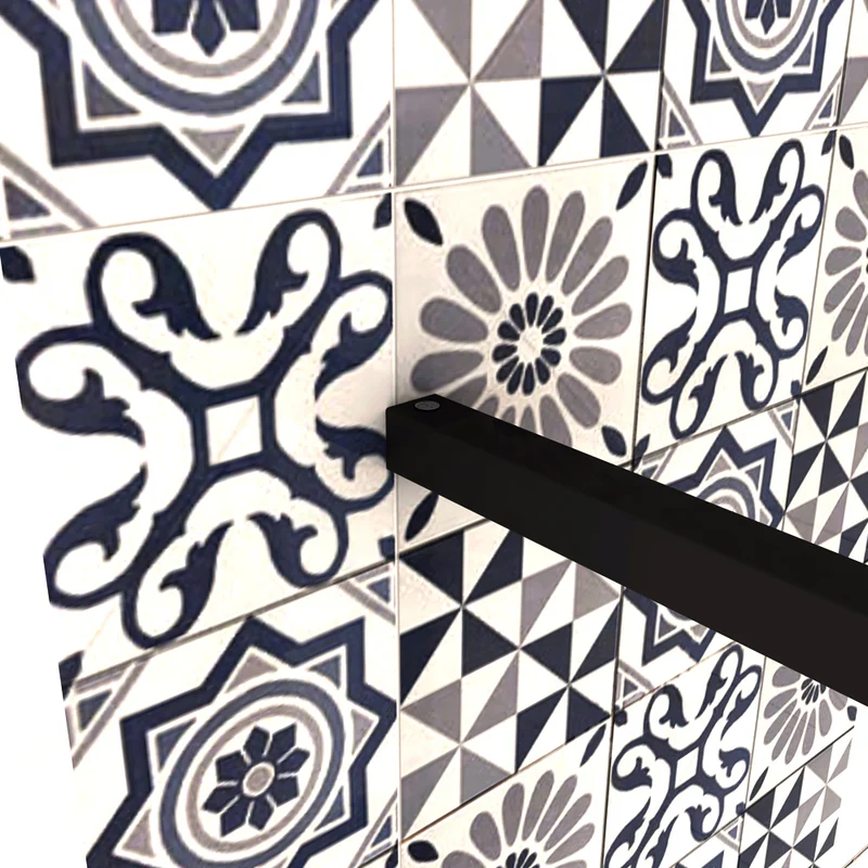 AICA paroi de douche 90-120 x200cm modèle WBPR avec une barre de fixation carrée 90cm