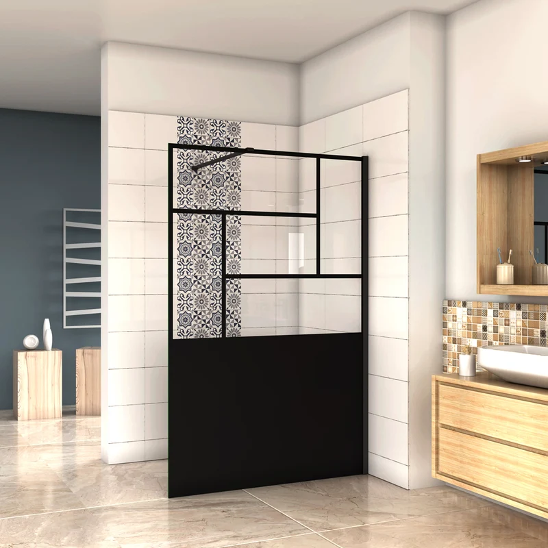 AICA paroi de douche 90-120 x200cm modèle WBPR avec une barre de fixation 90cm