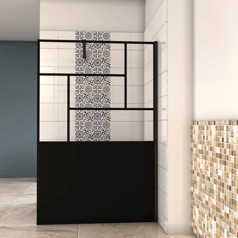 AICA paroi de douche 90-120 x200cm modèle WBPR avec une barre de fixation 90cm