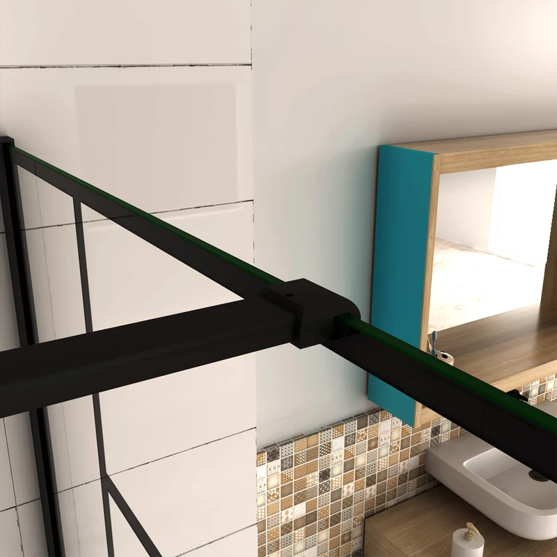 AICA paroi de douche 90-120 x200cm modèle WBPR avec une barre de fixation 90cm