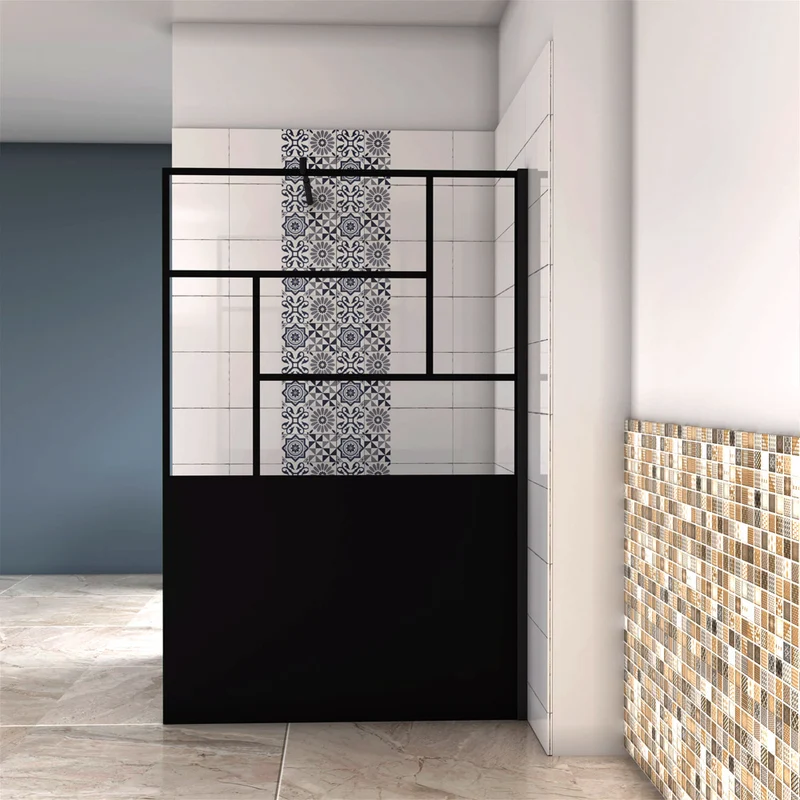 AICA paroi de douche 90-120 x200cm modèle WBPR avec une barre de fixation extensible ronde