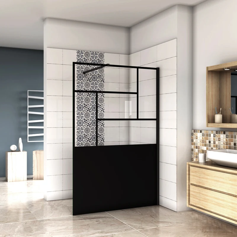 AICA paroi de douche 90-120 x200cm modèle WBPR avec une barre de fixation extensible