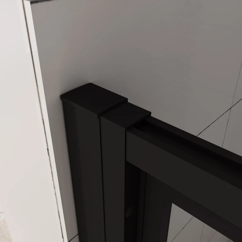 AICA porte de douche noire 80-120 x200cm modèle BPR