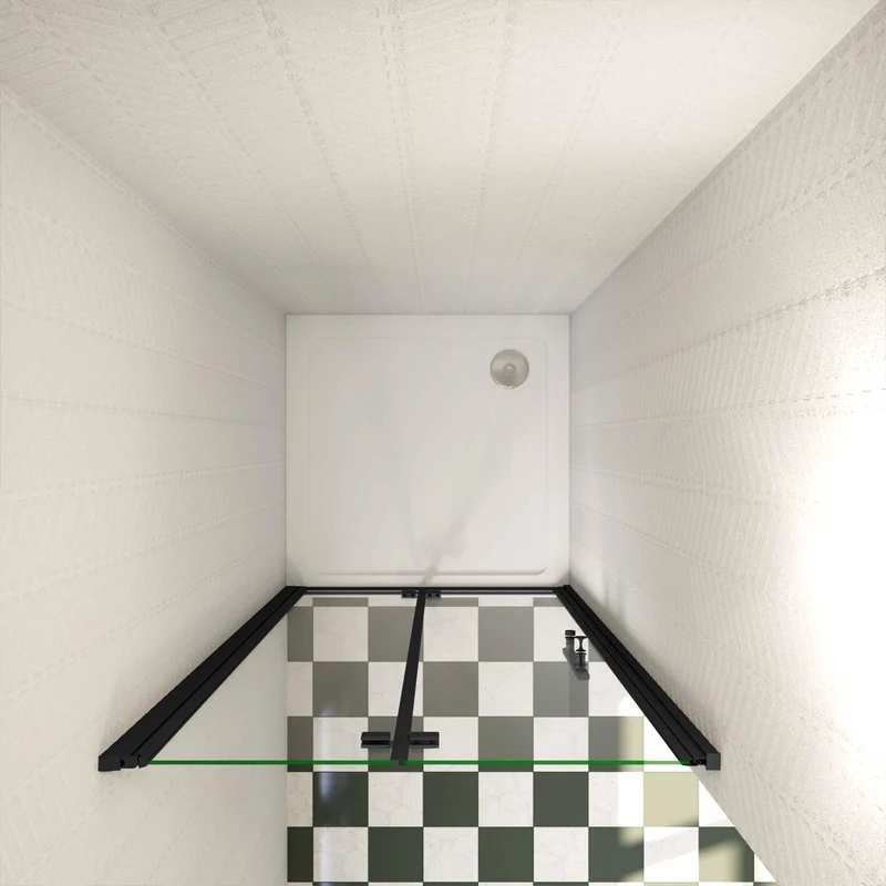 AICA porte de douche noire H.195cm en verre anticalcaire