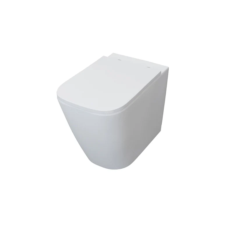 AICA WC à poser Sans Bride Rimless Avec Abattant Soft-Close 54x36x42cm