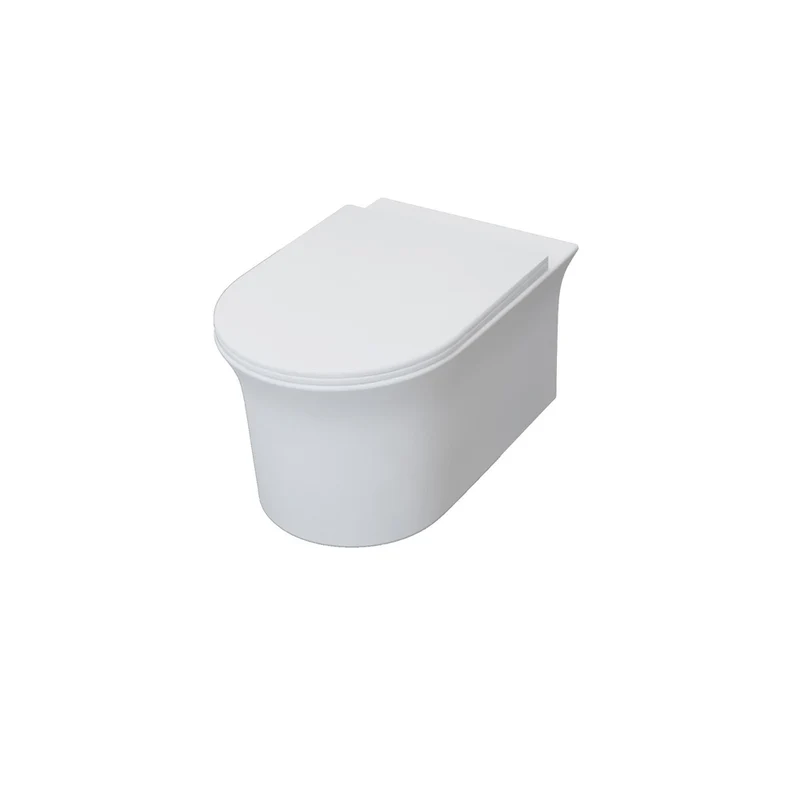 AICA WC Suspendu 52,5x36x36cm Avec Abattant Ultra Fin Soft-Close et Sans Bride