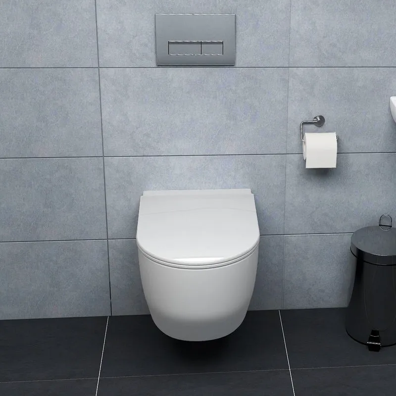AICA Sans Bride WC Suspendu Abattant Ultra Fin Soft-Close 52,5x36x36cm
