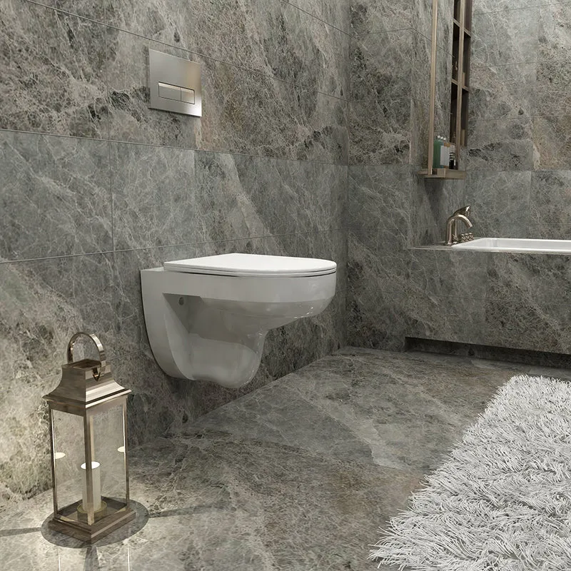 AICA WC Suspendu Sans Bride Avec Abattant Ultra Fin Soft-Close