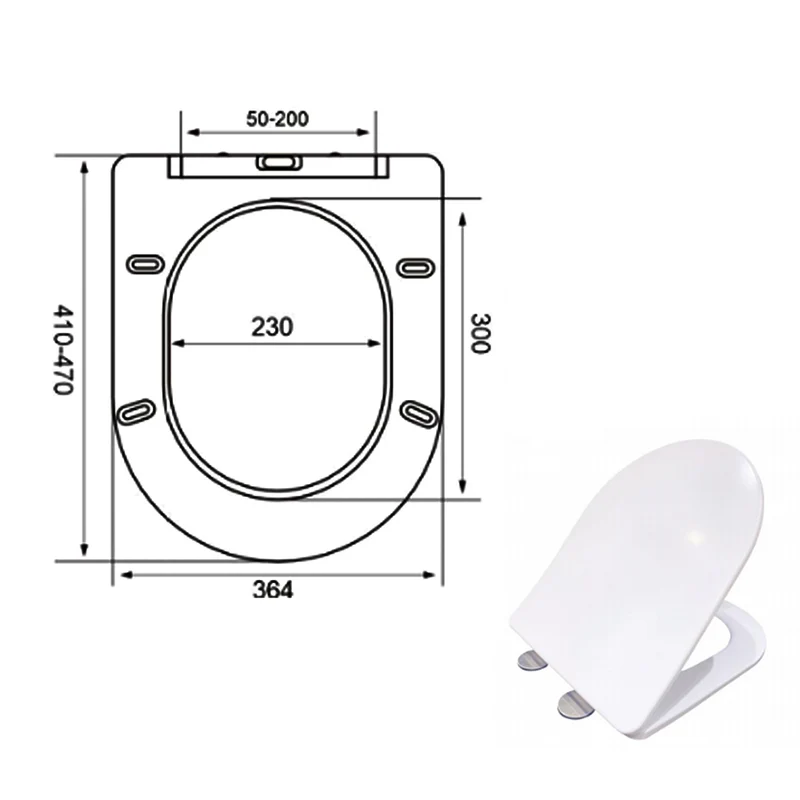AICA WC Suspendu Sans Bride Avec Abattant Ultra Fin Soft-Close