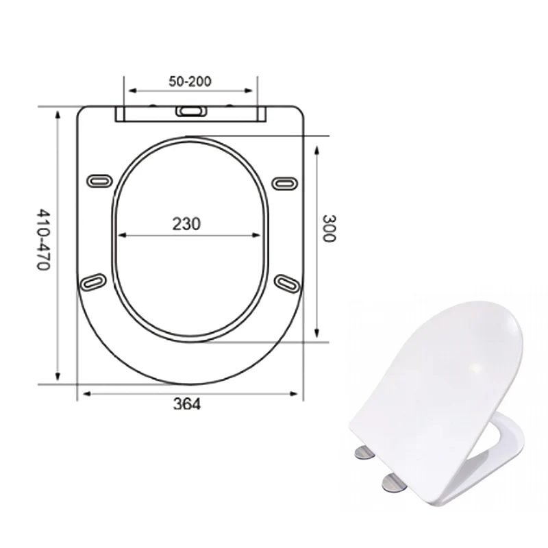 AICA WC Suspendu Avec Abattant Ultra Fin Soft-Close Sans Bride Blanc