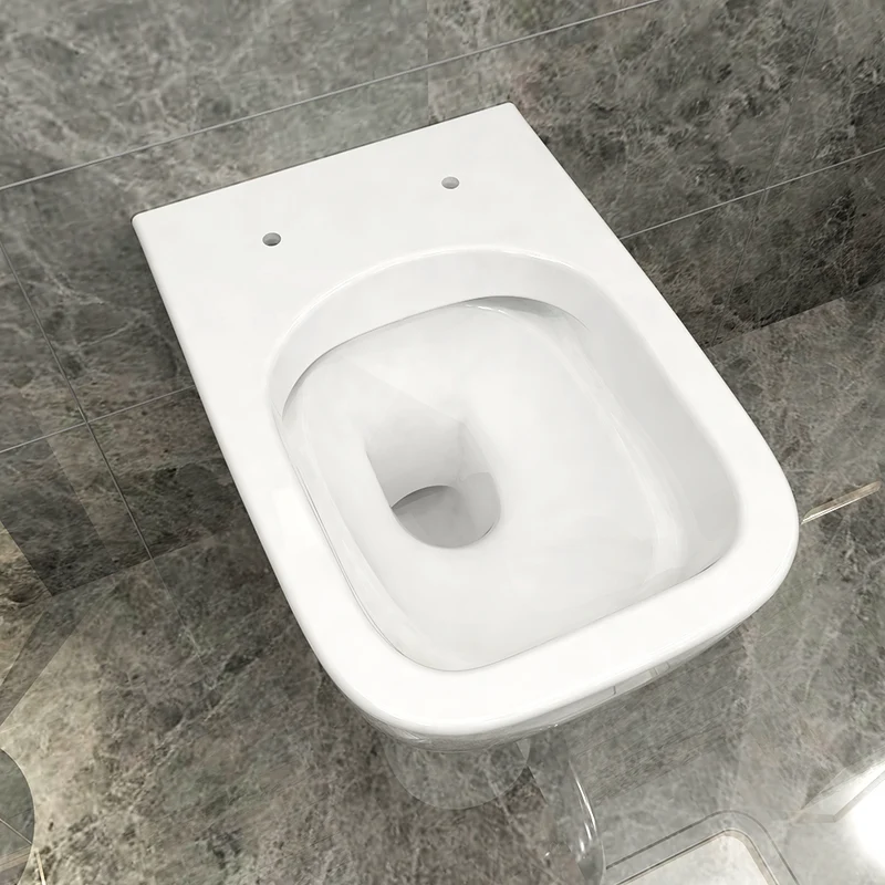 AICA WC Suspendu Sans Bride Avec Abattant Soft-Close Blanc U