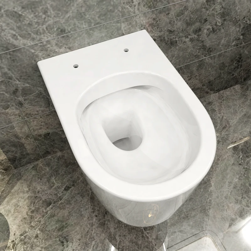 AICA WC Suspendu Avec Abattant Soft-Close Blanc Sans Bride