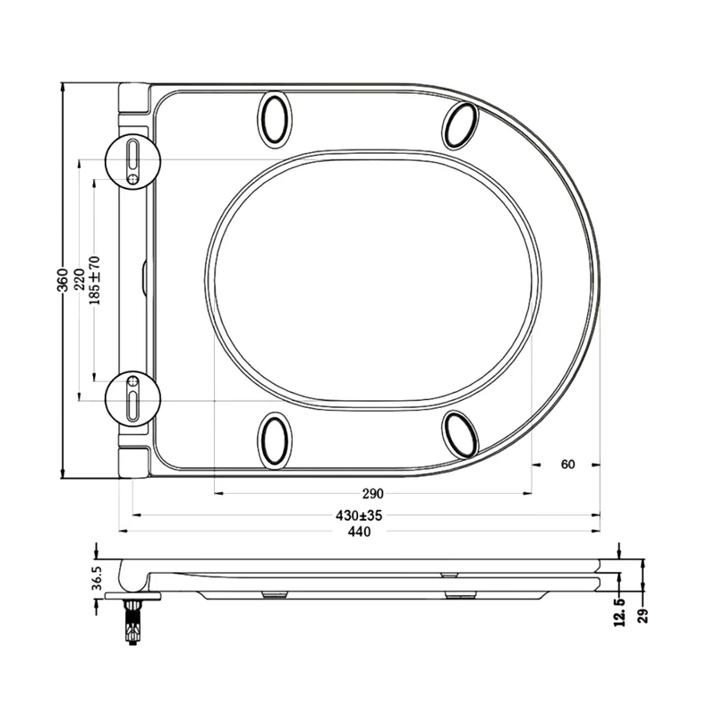 AICA WC Suspendu Avec Abattant Soft-Close Blanc Sans Bride